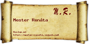 Mester Renáta névjegykártya